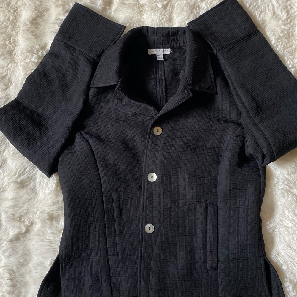 David Brooks Black Textured Jacket